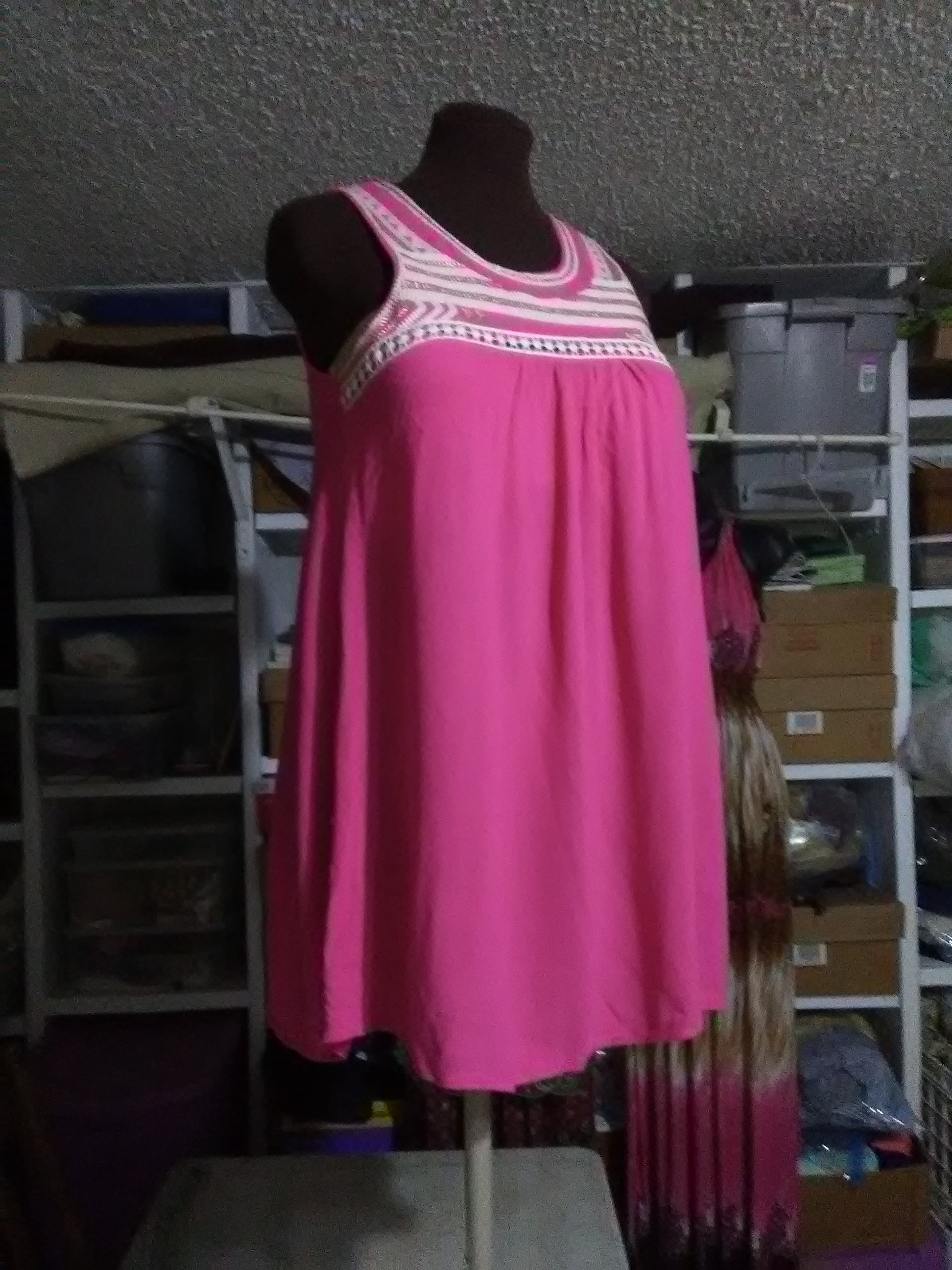 Pink tunic after removing the lining.