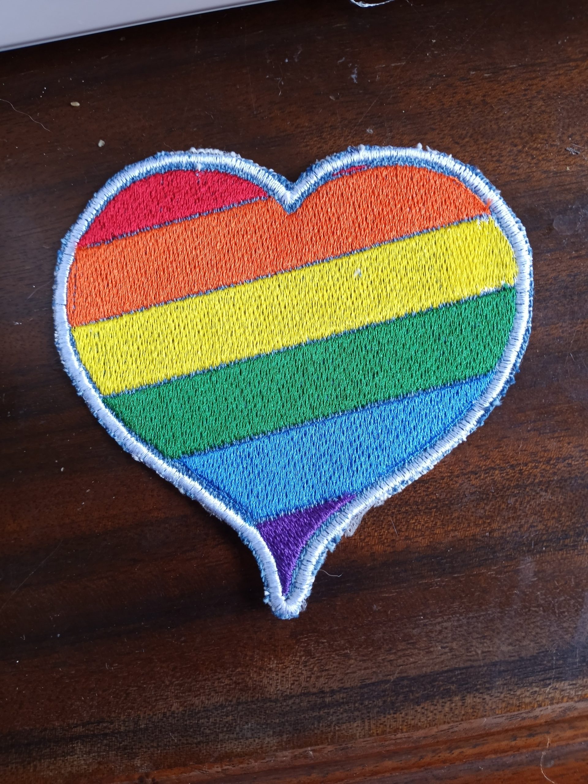 Rainbow heart patch